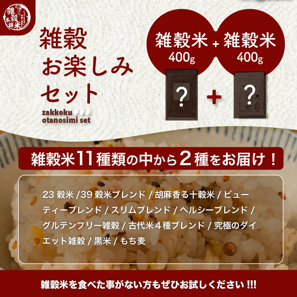 雑穀お楽しみセット 人気の雑穀米がどっさり800g(400g×2袋) 何が入っているかはお楽しみ 送料無料