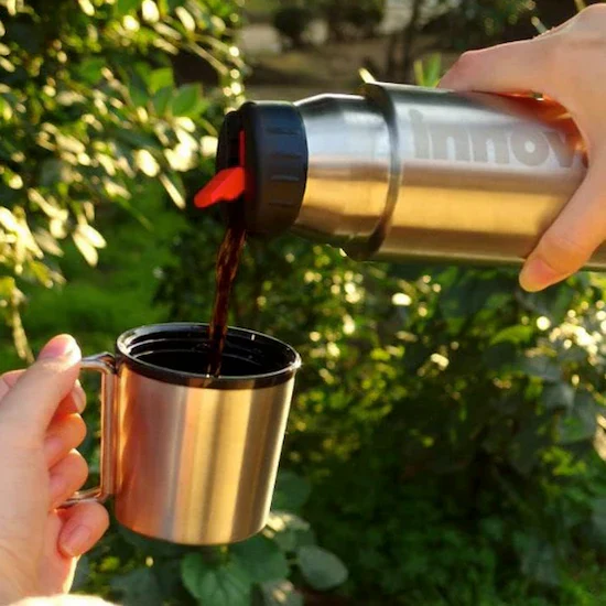 水筒 保温 保冷 ステンレス ボトル 400ml イノベーター (ソリッドシルバー)お弁当 熱中症対策