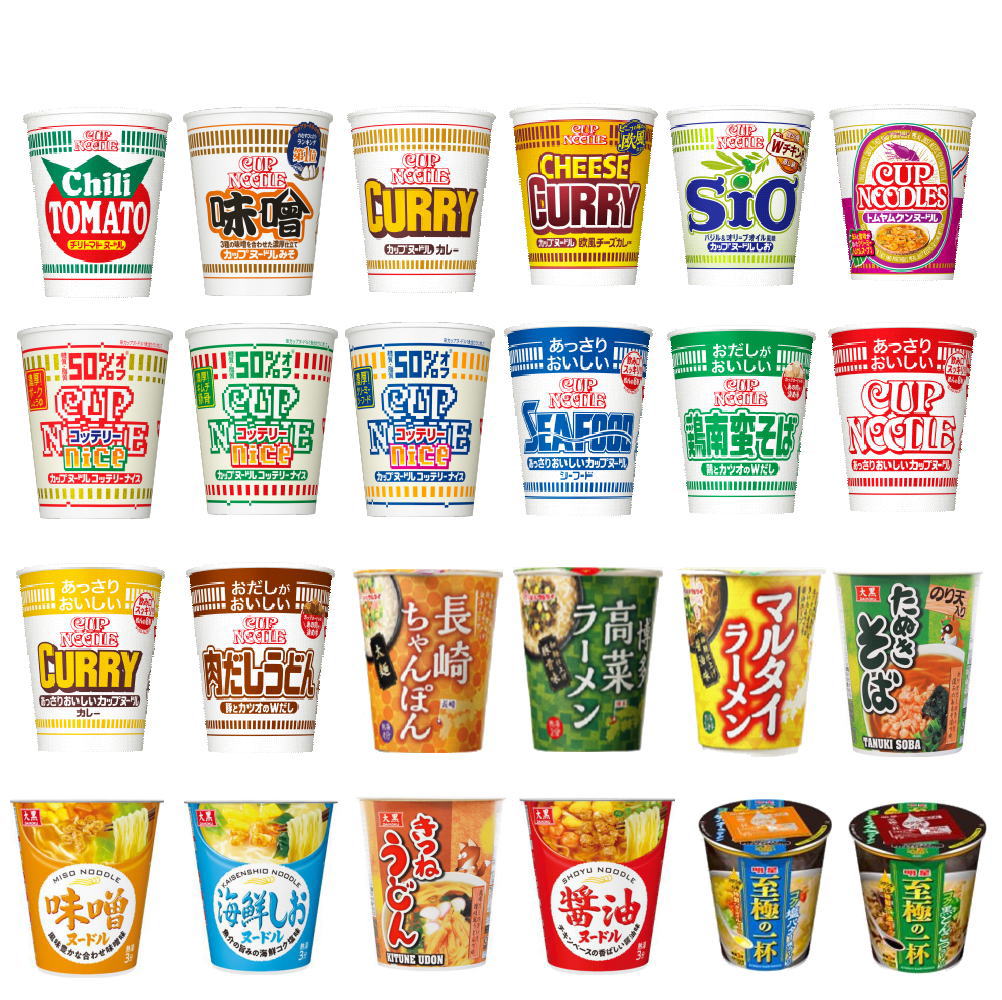 にぎわい広場 日清 明星 大黒 マルタイ カップヌードル あっさりシリーズ含め 縦型カップ麺 24個セット