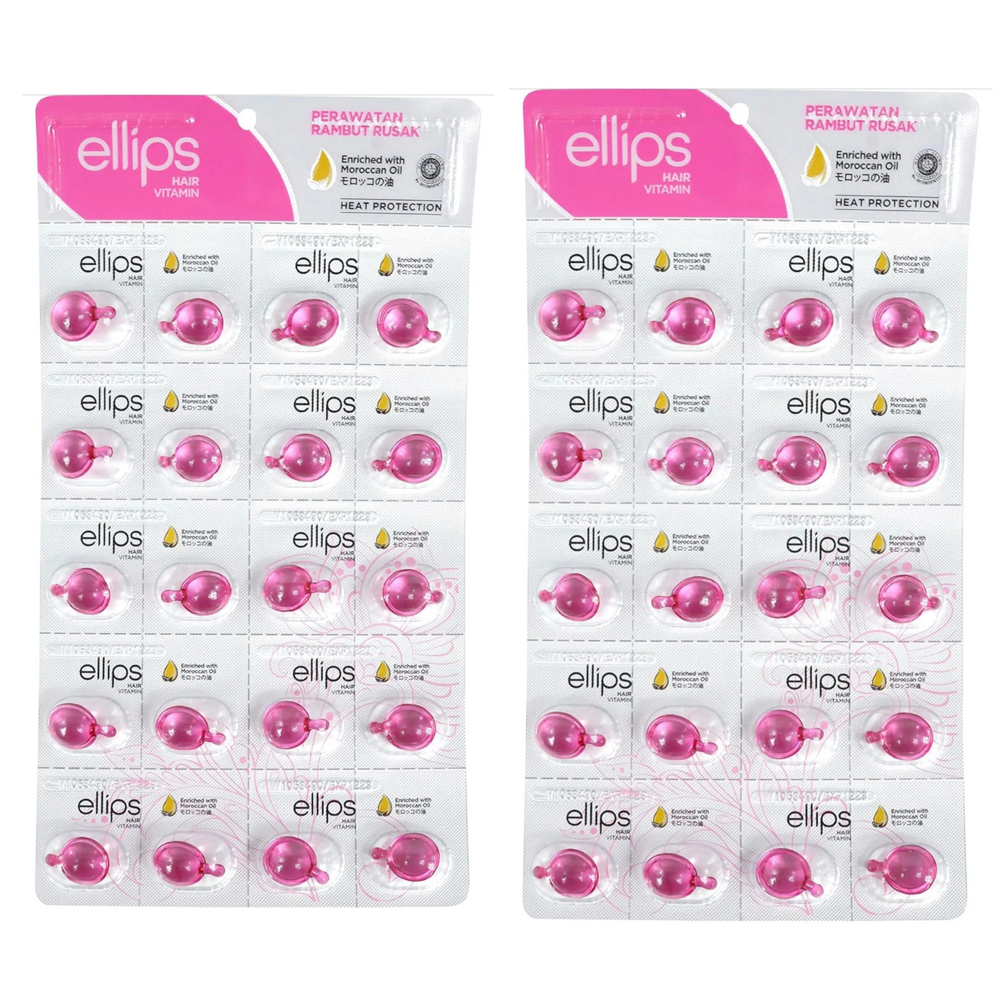 エリップス ellips ヘアーオイル クリアピンク シートタイプ20粒 2個セット