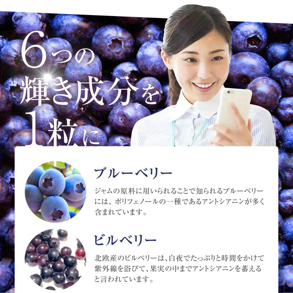 ブルーベリー 《約6ヶ月分》 送料無料 サプリ サプリメント 健康 ブルーベリー ビルベリー メグスリノキ カシス クコシ アイブライト ビタミン アイケア【大容量】