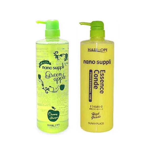 (セット)サニープレイス ナノサプリ クレンジングシャンプー (グリーンアップル)1000ml& ナノサプリ エッセンスコンデ 1000g セット (送料無料)