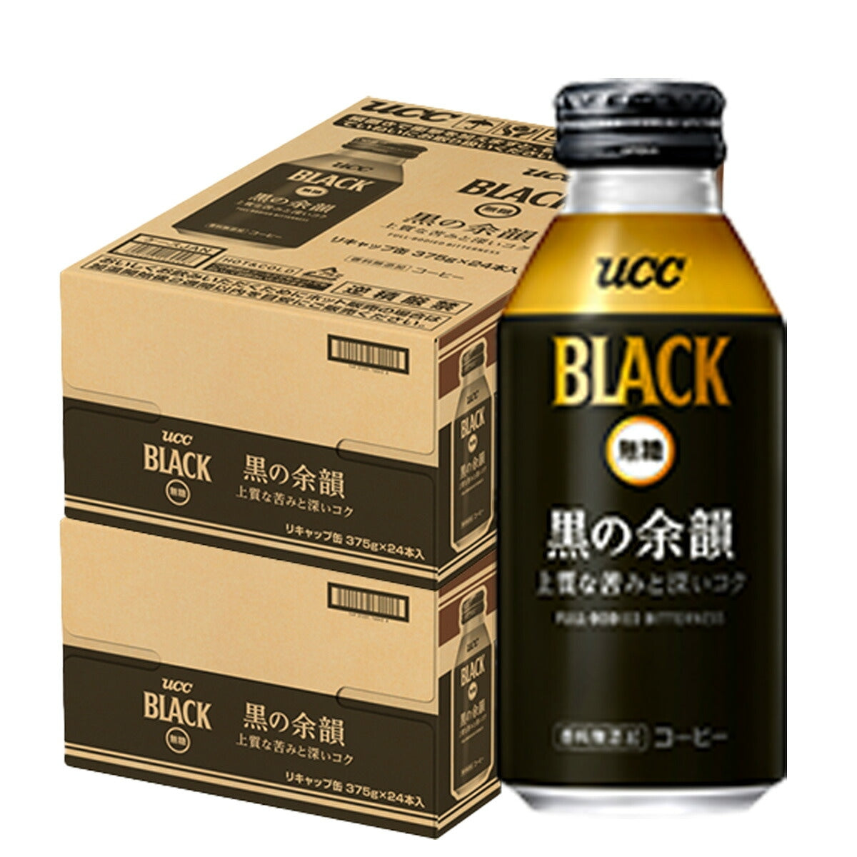 UCC 上島珈琲 BLACK 無糖 ブラック 黒の余韻 375ml×2ケース/48本
