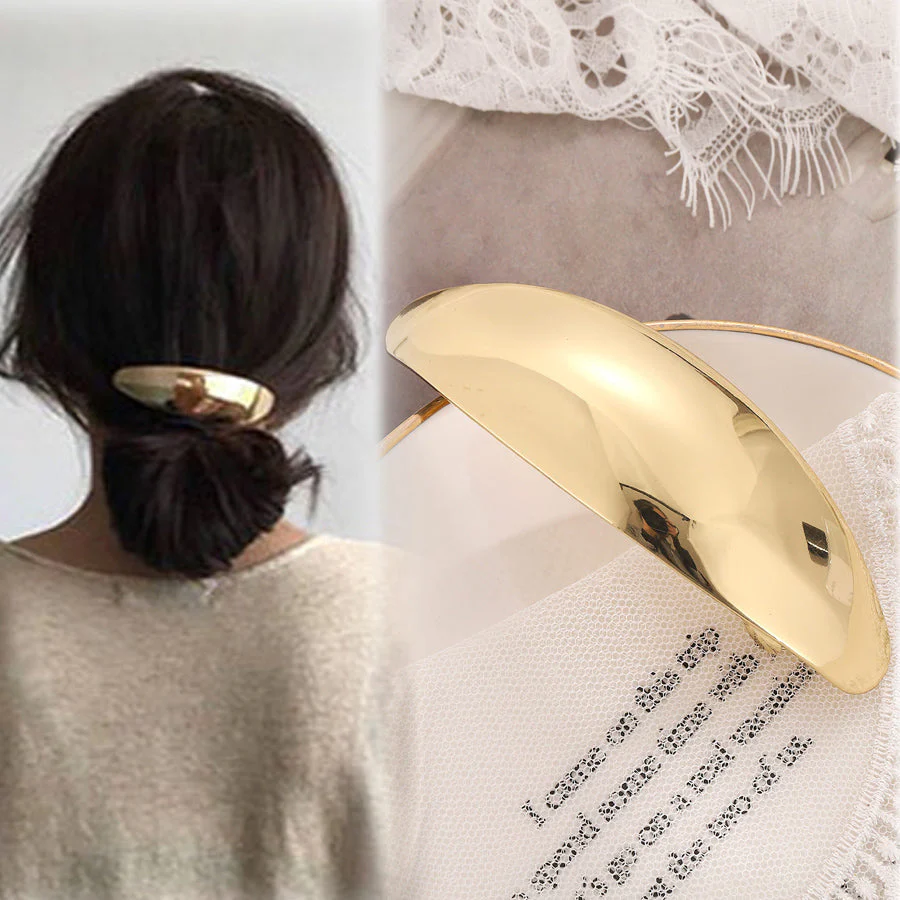 (B)バレッタ ヘアクリップ 髪飾り ヘアアクセサリー ゴールド ヘアアレンジ 髪留め まとめ髪 オフィス 発表会 卒業式 入学式