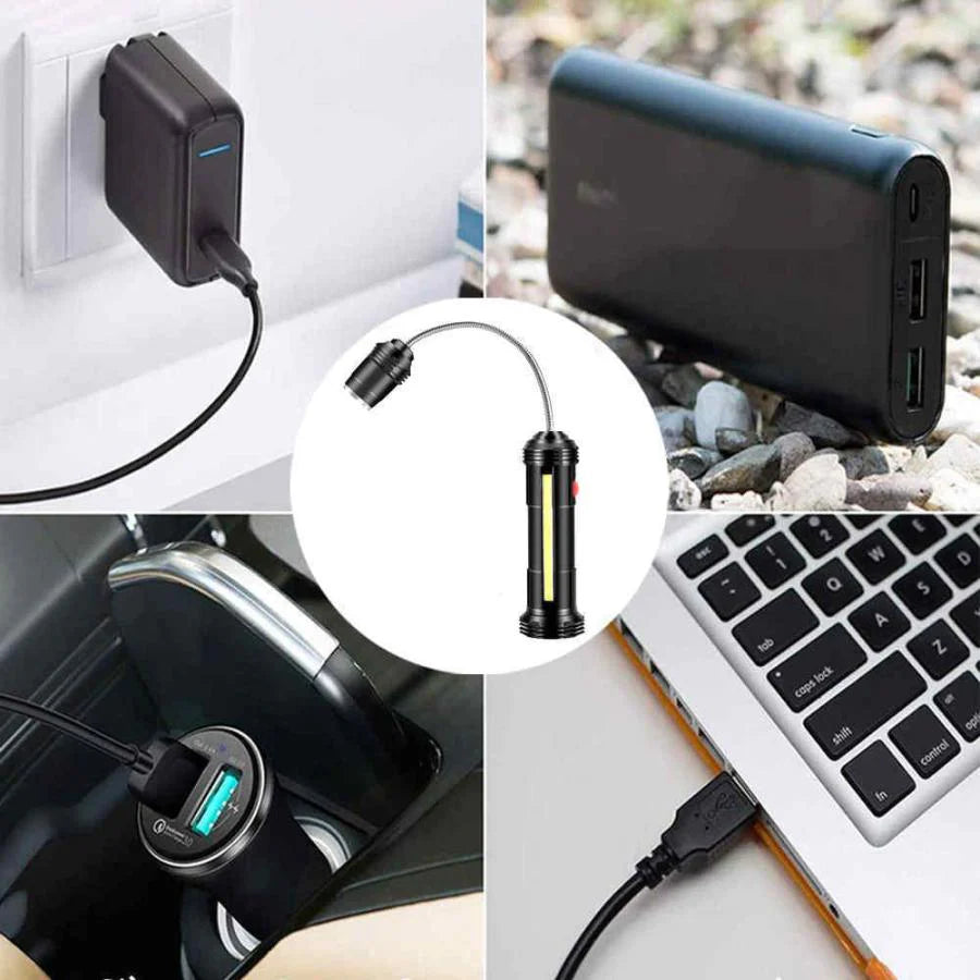 LEDライト USB充電 高輝度 伸縮ズーム マグネット作業灯 目に優しいスタンドライト 電気スタンド アームライト 平面発光