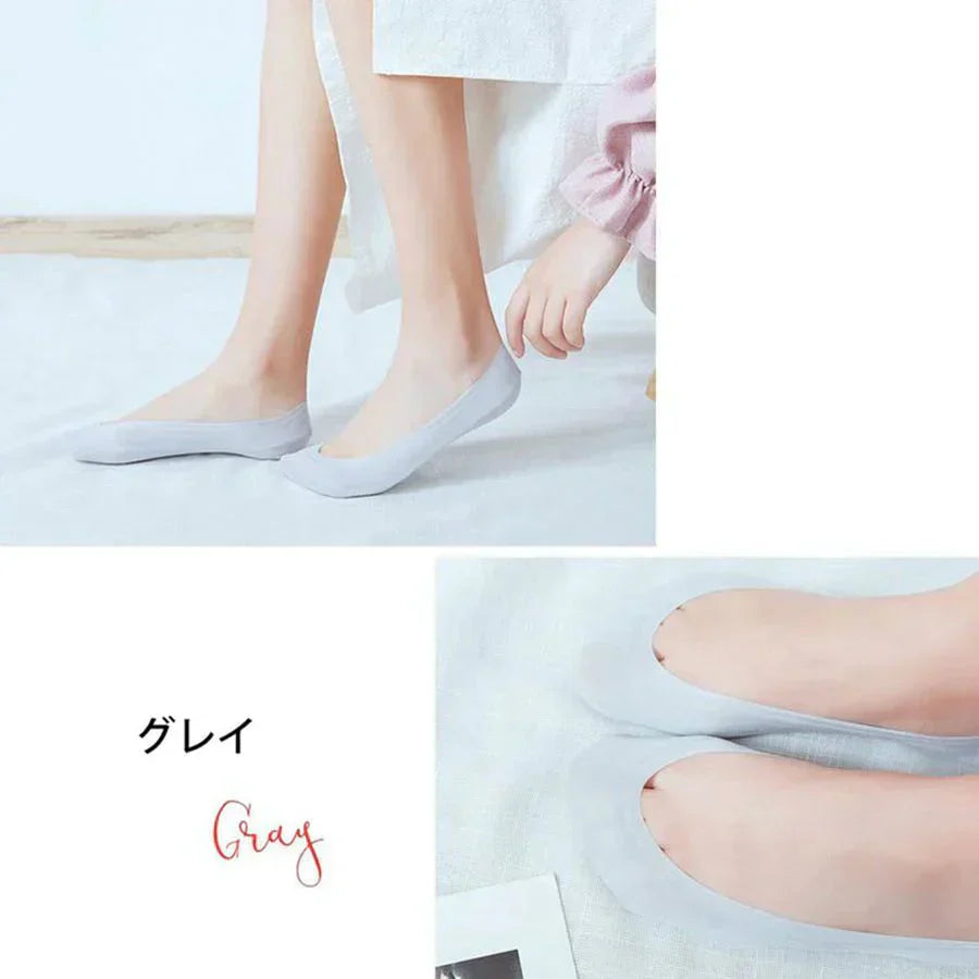 【5足セット グレー 送料無料】フットカバー ソックス 5足セット 靴下 レディース 脱げない 浅履き 超極浅 かかとすべり止め付き フットカバーソックス お得な5足セット 送料無料