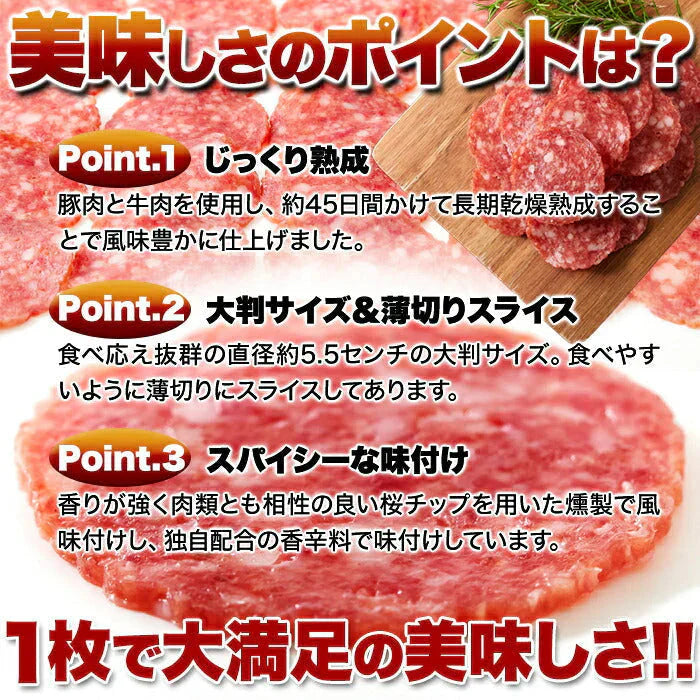 【お徳用】大判サラミ サラミ スライス 120g食べ応え抜群の大判サラミ!!ネコポス