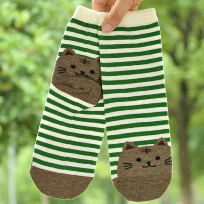 【予約商品・発送時期は商品説明に記載】猫靴下 6足セット 猫柄 ネコソックス かわいい ボーダー ショートソックス 肉球 ねこ 靴下 ネコ コットン くつ下 ソックス カジュアル 春 夏 秋 冬 女性 レディース 子供 送料無料