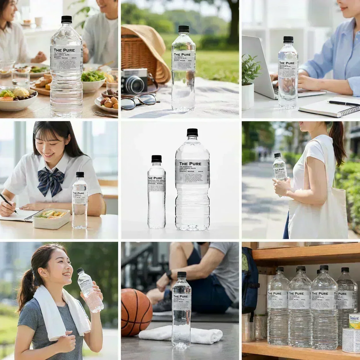 国産 天然水【ラベルレス】【1ケース】THE PURE ザ ピュア 北アルプスの天然水 420ml 42本 天然水 水 ナチュラルミネラルウォーター 北アルプスの天然水 炭酸水素イオン アルプス 飛騨 高山 軟水 岐阜県 日本製 国産 ローリングストック 備蓄 pure