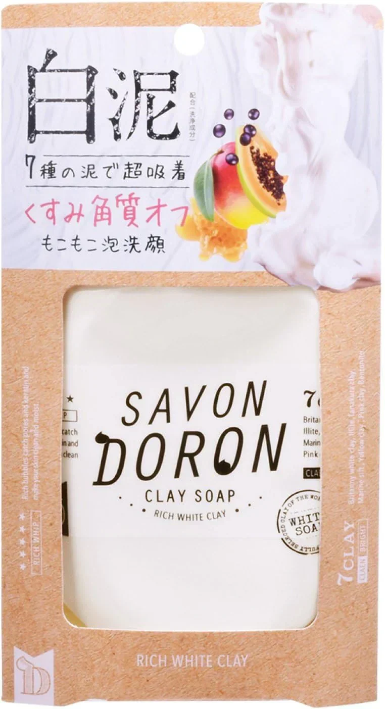 店長おすすめ!サボンドロン リッチホワイトクレイソープ 110g (泡立てネット付き)
