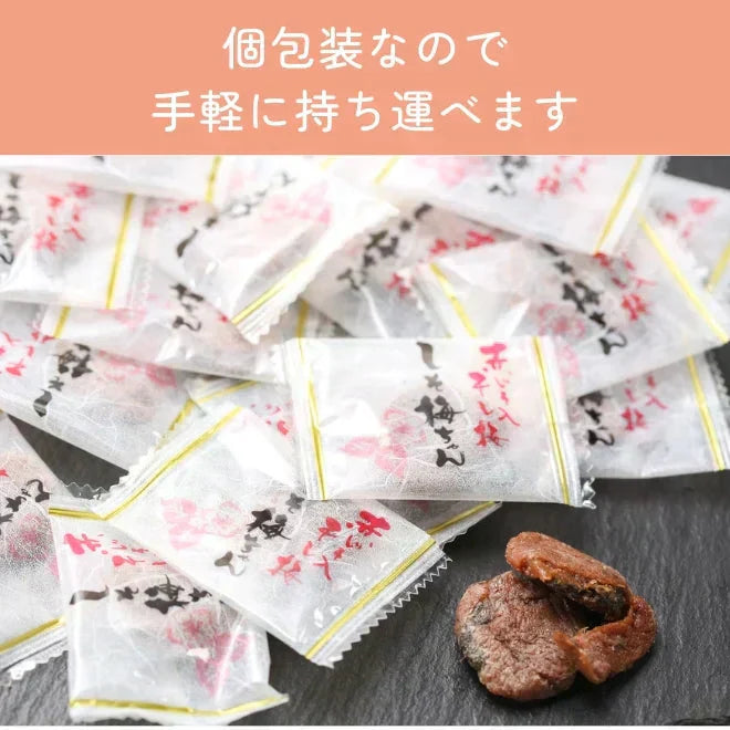 【種なし】梅干し 個包装 赤しそ入り 塩分補給 90g /しそ梅ちゃん うめぼし 干し梅 梅菓子 お菓子 おやつ おかし 梅 梅干 持ち運び お茶うけ お茶 非常食 子供 大人 熱中症対策 種無し干し梅