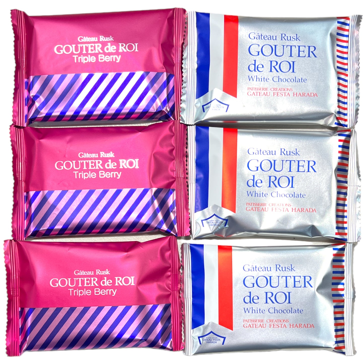 訳あり ガトーフェスタハラダ ラスク グーテ・デ・ロワ トリプルベリー 3枚 ホワイトチョコレート 3枚 (食品TB3W3)チョコレート掛けラスク グーテデロワ スイーツ 人気 おすすめ お菓子 ※