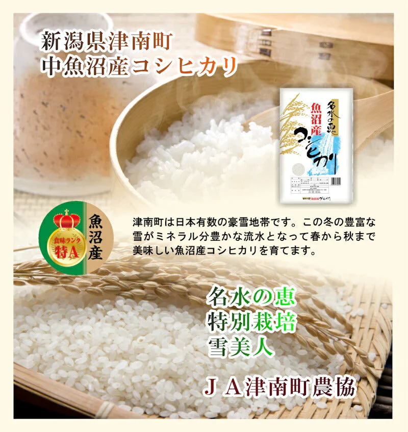 【送料込み】令和5年産 コシヒカリ 中魚沼産 JA津南町農協魚沼産 コシヒカリ 10kg雪美人 特別栽培米