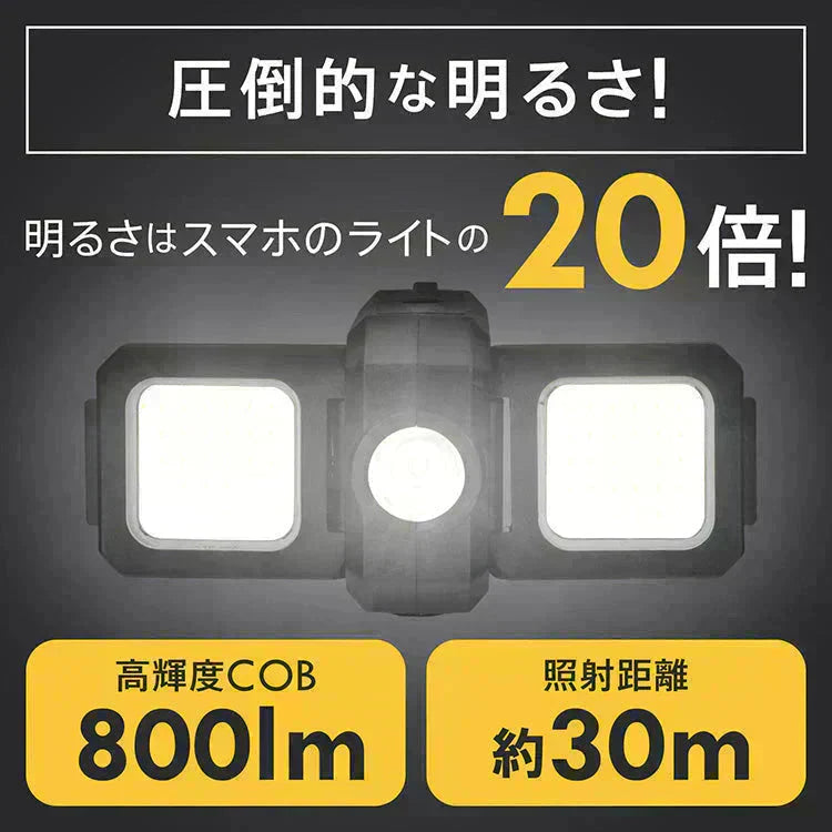 LEDライト 投光器 高輝度 最強 小型 屋外 防水 投光ライト USB充電式 作業灯 ミニ カラビナ 軽量 COB 釣り アウトドア キャンプ 登山 防災