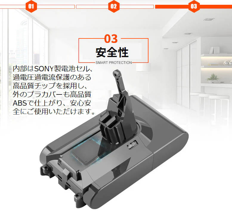ダイソン V8 用 バッテリー フィルター 3点セット 4000mAh ダイソン dysonV7 V8 SV10互換バッテリー 21.6V 4.0Ah 認証済み 掃除機スペアバッテリー