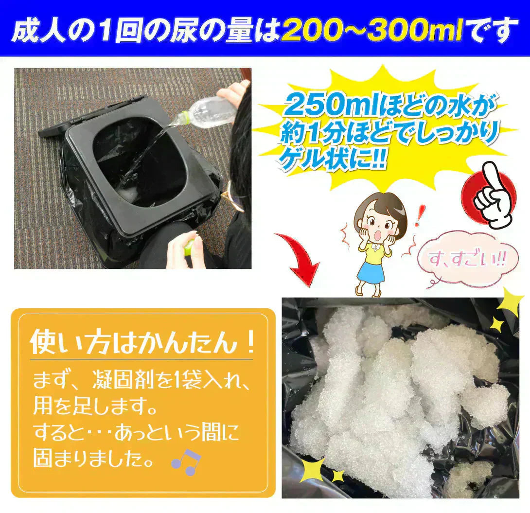 お手軽非常用トイレ60回分 1組 簡易トイレ 防災グッズ 防災セット 汚物袋 凝固剤 アウトドア 介護用トイレ 携帯トイレ 災害 断水 コンパクト 長期保存 国華園 【発送時期は商品説明参照】