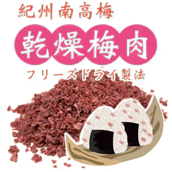 紀州南高梅・FD乾燥梅肉40g 紀州南高梅の乾燥梅肉 フリーズドライ梅だからお料理に便利 和歌山産梅干し使用 焼酎のお湯割りにもいい感じ!