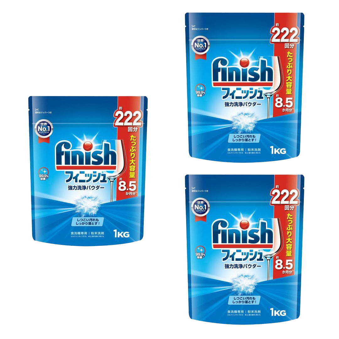 食洗機用 洗剤 フィニッシュパワー&ピュア 大型 無香料 1kg x 3
