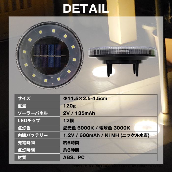 (電球色)LED ソーラーライト 4個セット 埋め込み式 防水 ガーデンライト 自動点灯 防犯【送料無料】