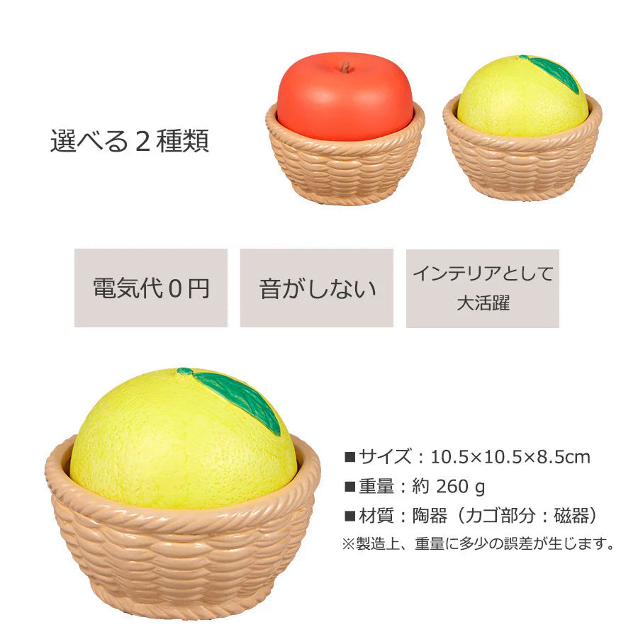 【りんご】気化式加湿器 卓上 かわいい おしゃれ 水だけ 静音 陶器 上部吸水 オフィス 寝室 リビング 赤ちゃん 子供 ペット / 潤いECOセラミック ゆず・りんご