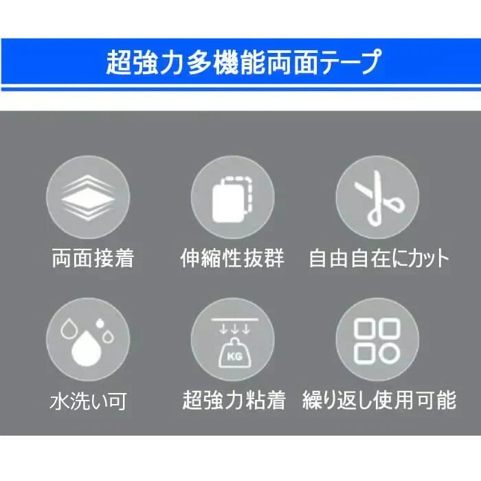 【予約商品・発送時期は商品説明に記載】両面テープ 2個セット 超強力 強力 はがせる 1m 厚み2mm 幅3cm 長さ1m 魔法のテープ きれいにはがせる