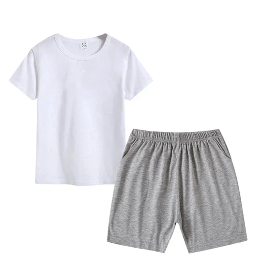 半袖Tシャツ ハーフパンツ 2点セット グレー 100cm 子供 100 110 120 130 140 150 160 体操服 学生 運動会 男子 女子 幼稚園 小学生 半ズボン 短パン 無地 綿 吸汗速乾