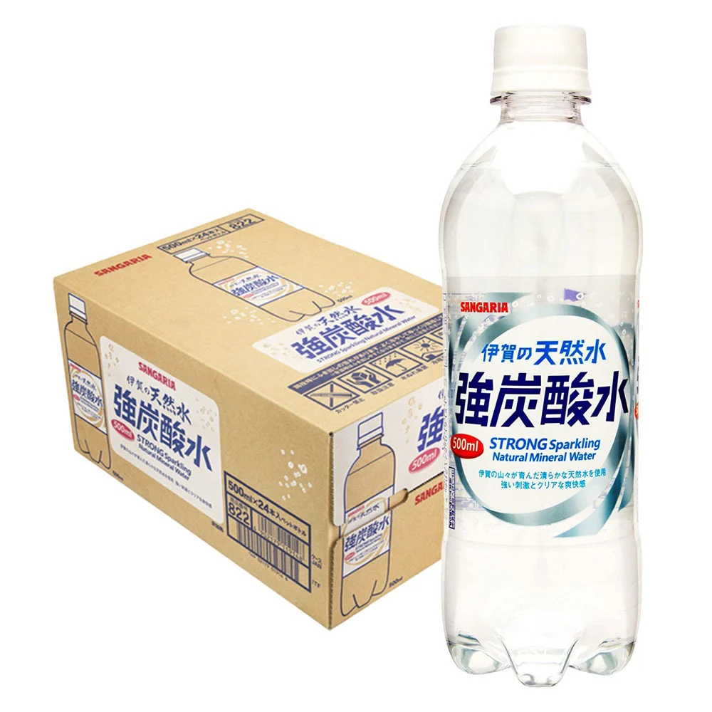 サンガリア 伊賀の天然水 強炭酸 500ml×1ケース/24本