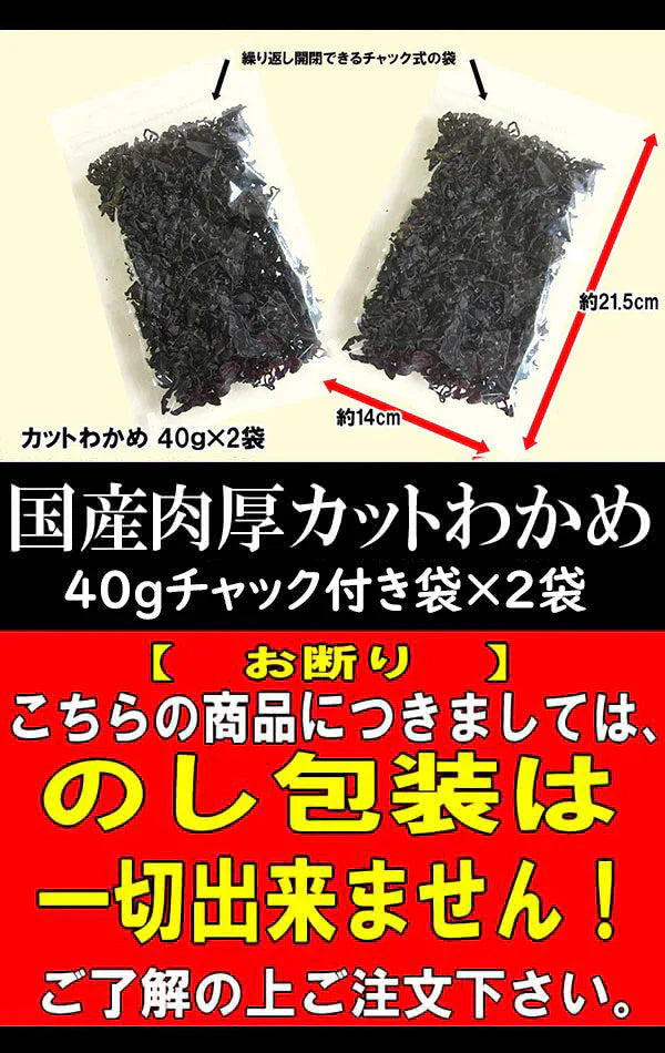 若布 カットわかめ 40g×2袋 国産 乾燥 お試しセット 送料無料【プチプラ特集】