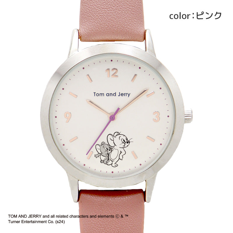 【ピンク】トムジェリ レザー A TAJ002P トムとジェリー かわいい 腕時計 レディース 好評 ウォッチ 時計 アナログ時計 女性 キャラ アナログ シンプル 贈り物 プレゼント ギフト クリスマス 誕生日 公式ライセンス フィールドワーク