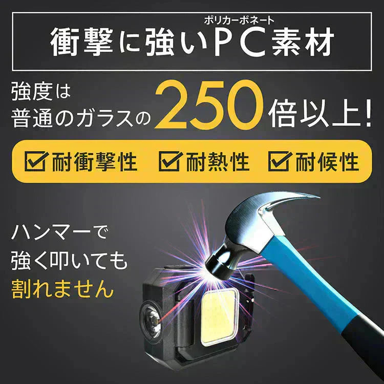 LEDライト 投光器 高輝度 最強 小型 屋外 防水 投光ライト USB充電式 作業灯 ミニ カラビナ 軽量 COB 釣り アウトドア キャンプ 登山 防災