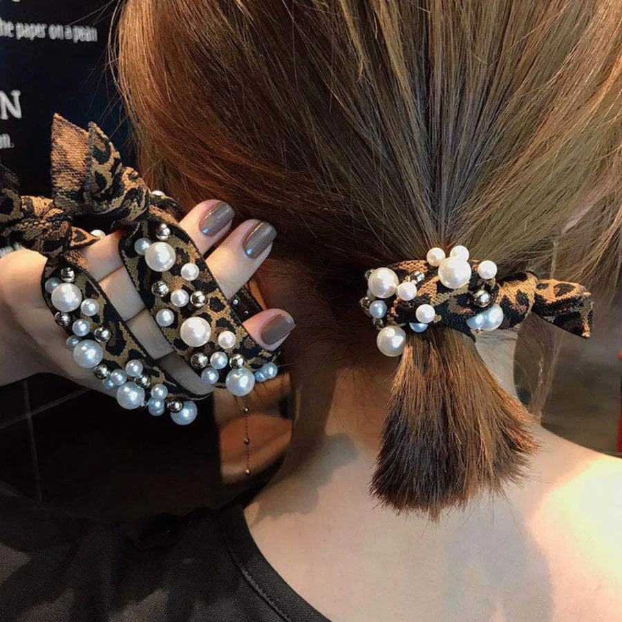 (ワインレッド)ヘアゴム パール おしゃれ ヘアアクセサリー 結び シンプル 髪留め まとめ髪 痛くない