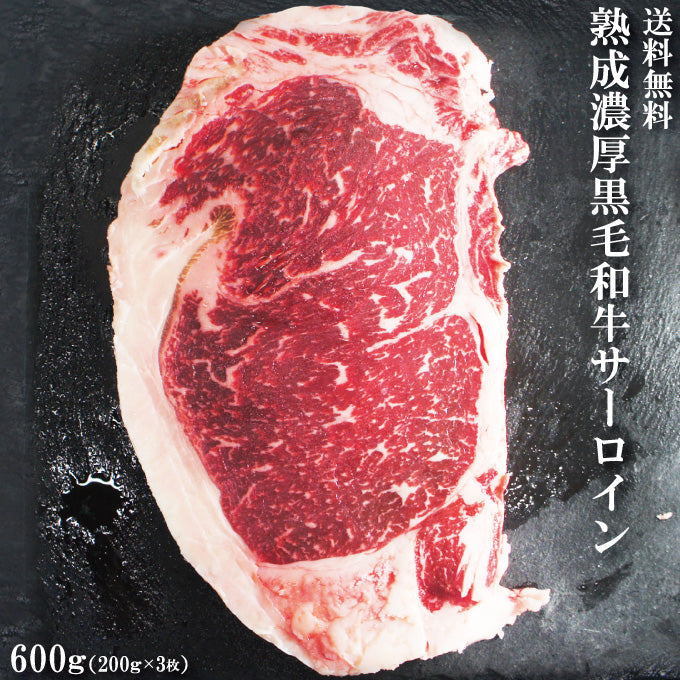 熟成濃厚!国産黒毛和牛サーロインステーキ赤身厚切り200gx3枚