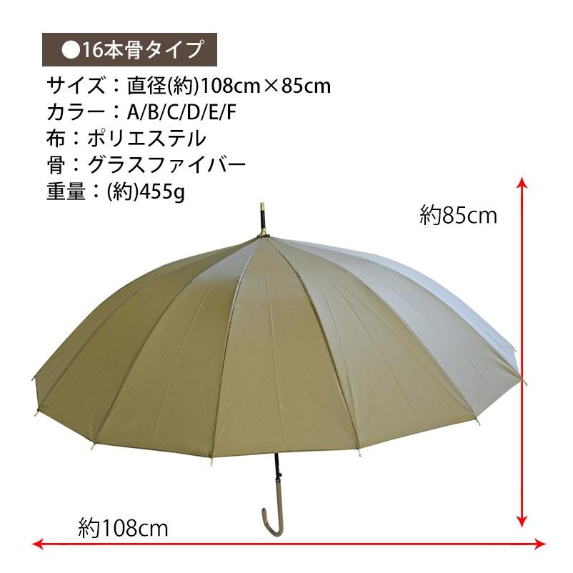 レディース 長傘 「16本骨 B ネイビー」 大きい16本骨 日傘 晴雨兼用 ジャンプ式 U字型ハンドル かさ 雨傘 紫外線 uvカット 遮光 遮熱 熱中症対策 ny132-ne
