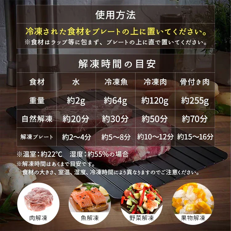 解凍プレート 「パールブルーSサイズ」 急速解凍 解凍用プレート 解凍板 解凍 解凍皿 肉 魚 冷凍食品 エコ 時短 時間短縮 便利グッズ 超薄型 キッチン 家庭用