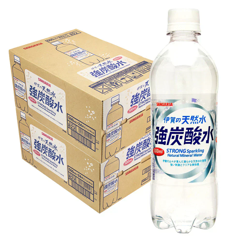 サンガリア 伊賀の天然水 強炭酸水 500ml×2ケース/48本