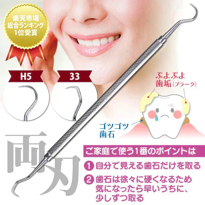 両頭鎌型スケーラー H5-33 1本【歯石取り 歯垢取り ヤニ取り】【ご新規さん限定商品】【メール便送料無料】