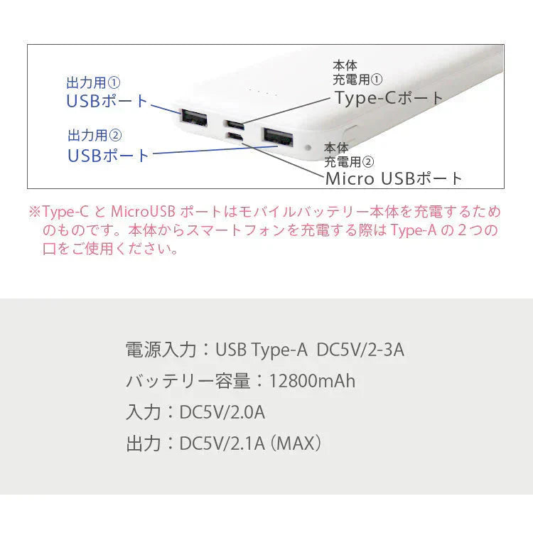 【アッシュピンク】モバイルバッテリー 大容量 軽量 小型 薄型 12800mAh 急速充電 スマホ 充電器 アンドロイド 充電器 アイフォン 充電 バッテリー 携帯充電器 持ち運び iPhone 15 Android pse認証 大容量モバイルバッテリー スマホ バッテリー 防災 送料無料