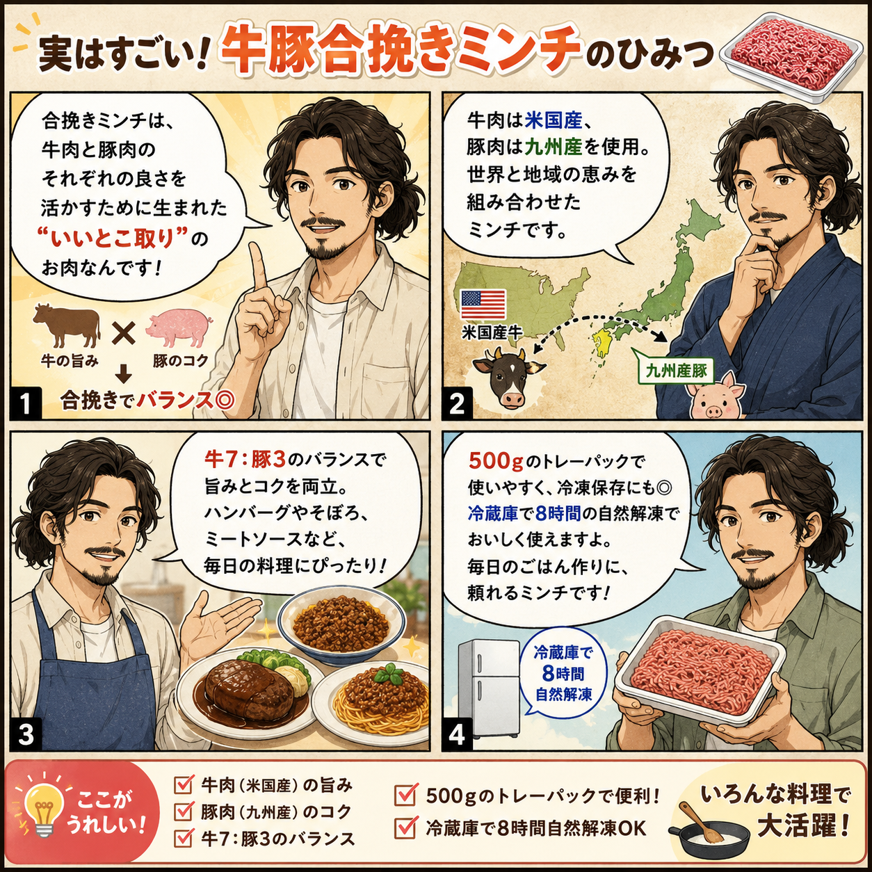 牛豚合挽きミンチ 8kg(500g×16p)牛肉 ギフト 送料無料 豚肉 冷凍 ミンチ お手軽 お取り寄せ お取り寄せグルメ 北海道と沖縄を除き 【送料無料】