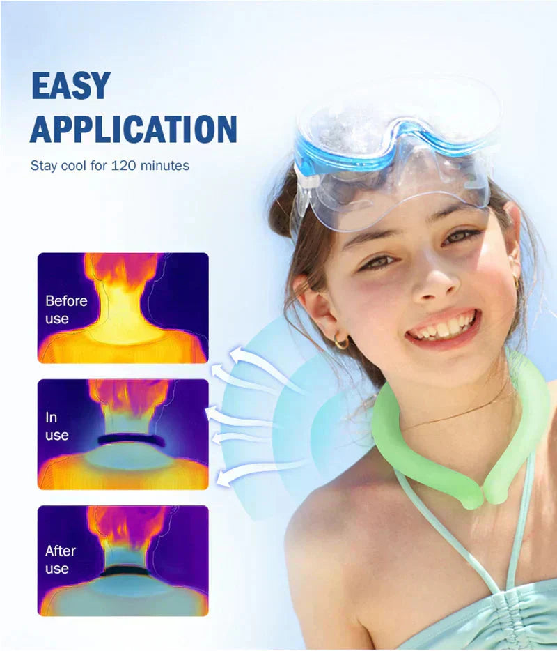 【ブルー 大人サイズ 1個 送料無料】ネッククーラー クールリング アイスリング 28℃ 冷却グッズ 暑さ対策用品 自然凍結 スマートアイス ネックバンド 温度でひんやりキープ 繰り返し 暑さ対策 冷却グッズ 首 冷却 電池なし 送料無料