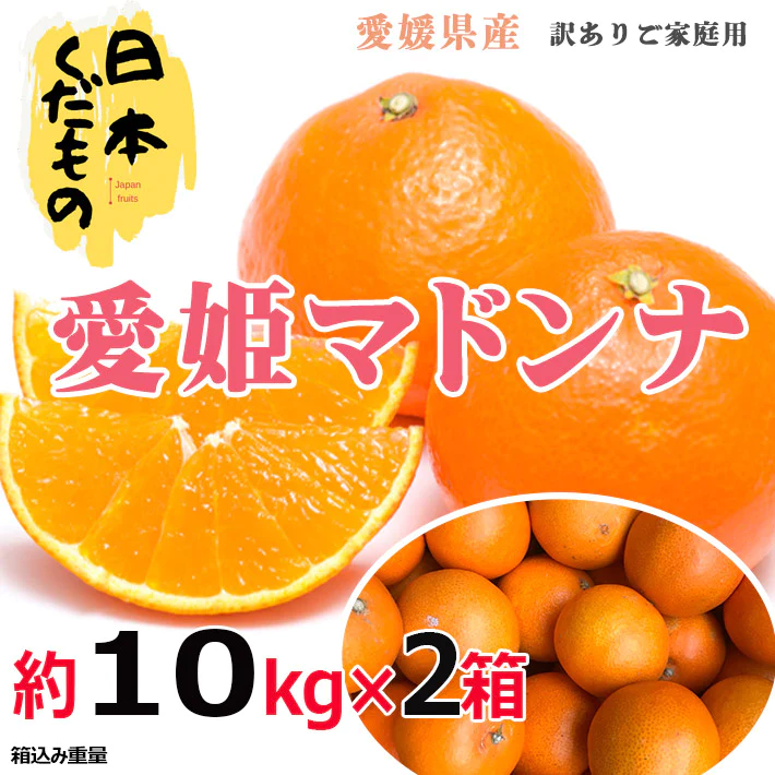 愛媛県産 高級柑橘マドンナ 10kg×2箱 訳あり家庭用 柑橘