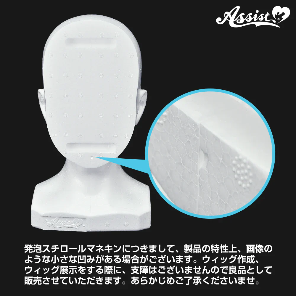 アシストウィッグ ★等身サイズ★発泡スチロールヘッドマネキン コスプレ ウィッグセット