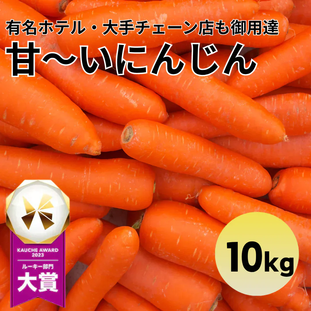 【有名ホテル御用達】甘〜い にんじん 10kg(1kg×10p) 農家 人参 ニンジン 野菜 フルーツ 青果 果物 フルーツ 市場 ギフト 食品 家庭用 贈答 料理