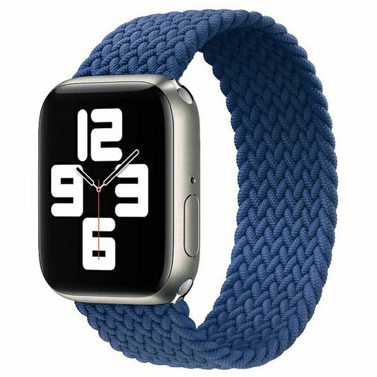 apple ブルー 38-41mm watch用ベルト 1本 弾力ナイロン 編み アップルウォッチバンド 伸縮 ループ スポーツ ビジネス 学生 iWatch おしゃれ 男女兼用series7 6 5 4 3 2 1 SE