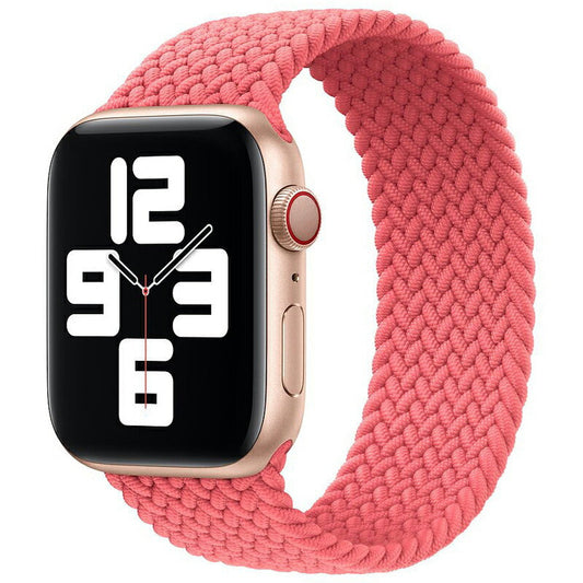 apple ピンク 42-45mm watch用ベルト 1本 弾力ナイロン 編み アップルウォッチバンド 伸縮 ループ スポーツ ビジネス 学生 iWatch おしゃれ 男女兼用series7 6 5 4 3 2 1 SE