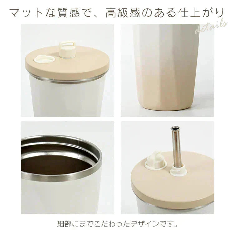 タンブラー 「インディゴ」 蓋付き ストロー付き 水筒 600ml 大容量 保温 保冷 こぼれない コーヒーボトル マグボトル ステンレス 真空断熱 持ち運び