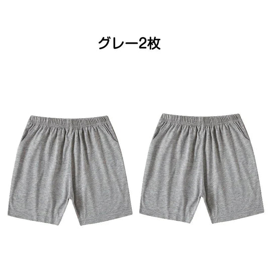 ハーフパンツ 2枚セット 100cm(グレー2枚)子供 キッズ 大人 100 110 120 130 140 150 160 170 体操服 学生 運動会 男子 女子 幼稚園 グレー 黒 半ズボン 短パン 無地 綿 速乾