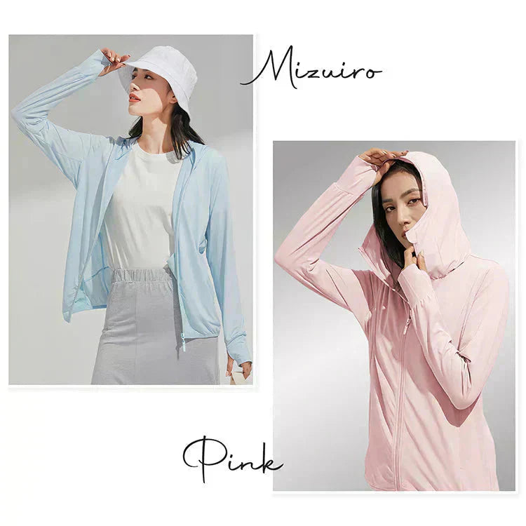 UVパーカー 「ミズイロ・Mサイズ」接触冷感・吸汗速乾・日焼防止