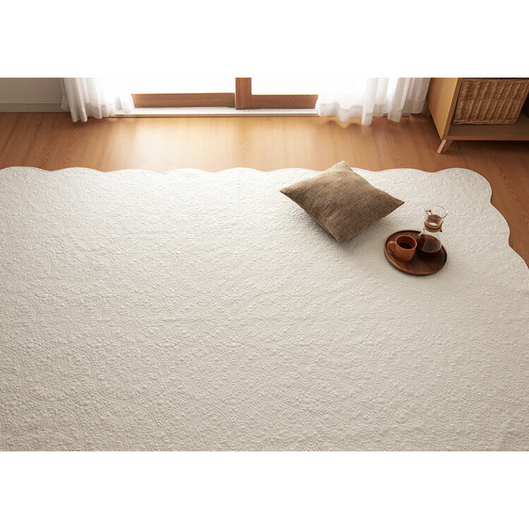 (カラー:フランネルアイボリー/サイズ:190×240)マルチカバー キルト 190×240cm 北欧 キルティング 生地 綿100% コットン ウォッシャブル 洗濯可 静電気防止 ソファカバー ラグ 【送料無料】