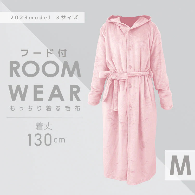 【Mサイズロング】【マシュマロピンク】着る毛布 ルームウェア フード付き M L 毛布 あったかグッズ ルームウェア 冬 もこもこ パジャマ レディース かわいい メンズ ロング ショート マタニティ ナイトウェア ブランケット 部屋着 おしゃれ 可愛い 秋冬