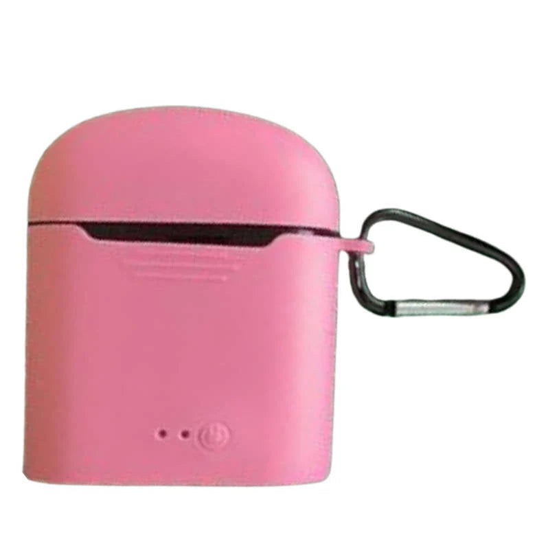 tws i7 ピンク シリコンケース ワイヤレスイヤホン用シリコンカバー 5色バリエーション フック付き